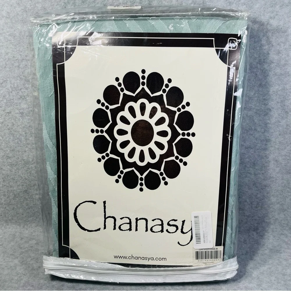 Chanasya Premium Leaf Voile‎ Sheer Curtains 2-Panel Light Filtering 52 x 84 Sage